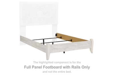 Paxberry - Full Panel Footboard w/Rails - Whitewash