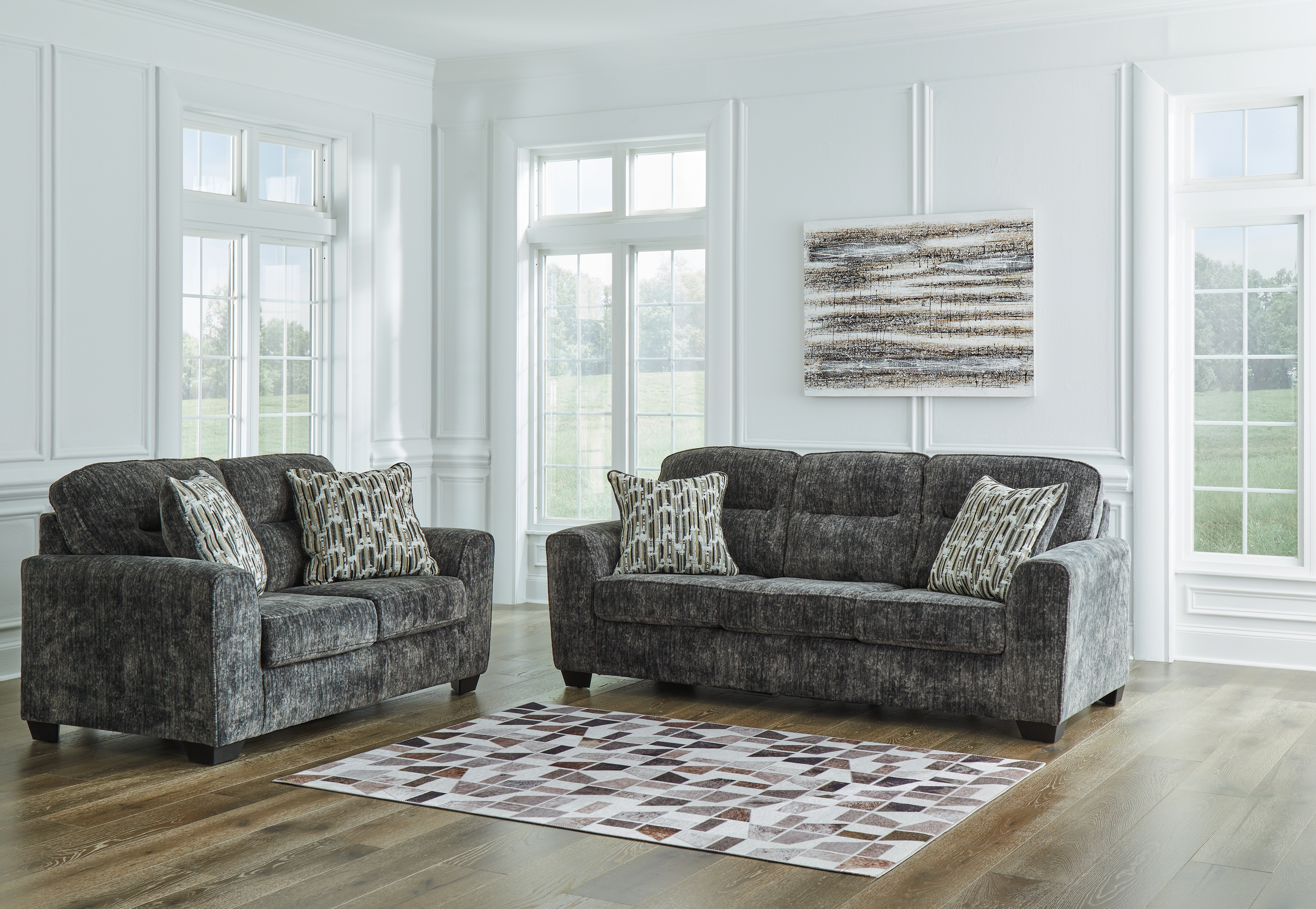 Lonoke - 2 Pc. - Sofa, Loveseat - Gunmetal