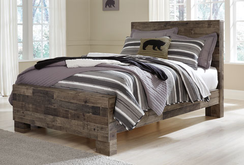 Derekson - Full Panel Bed - Multi Gray