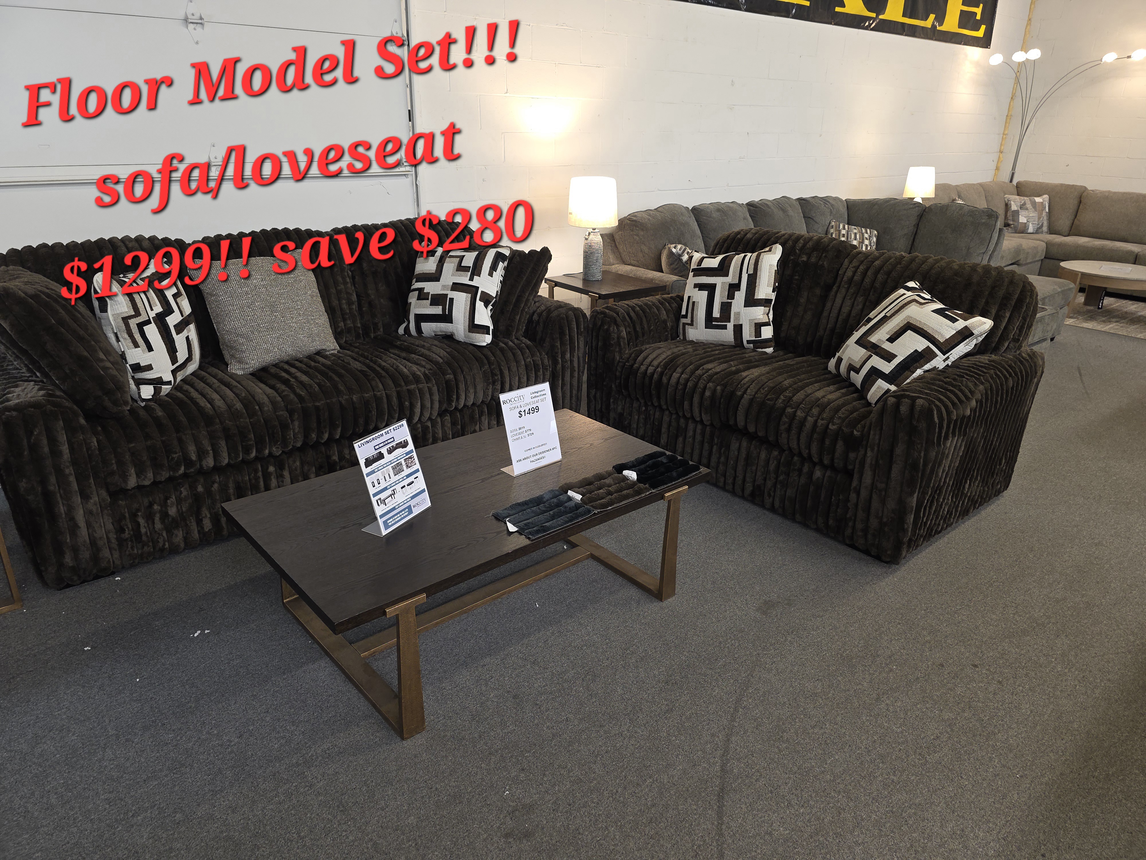 Floor Model Midnight Chocolate Sofa/Loveseat