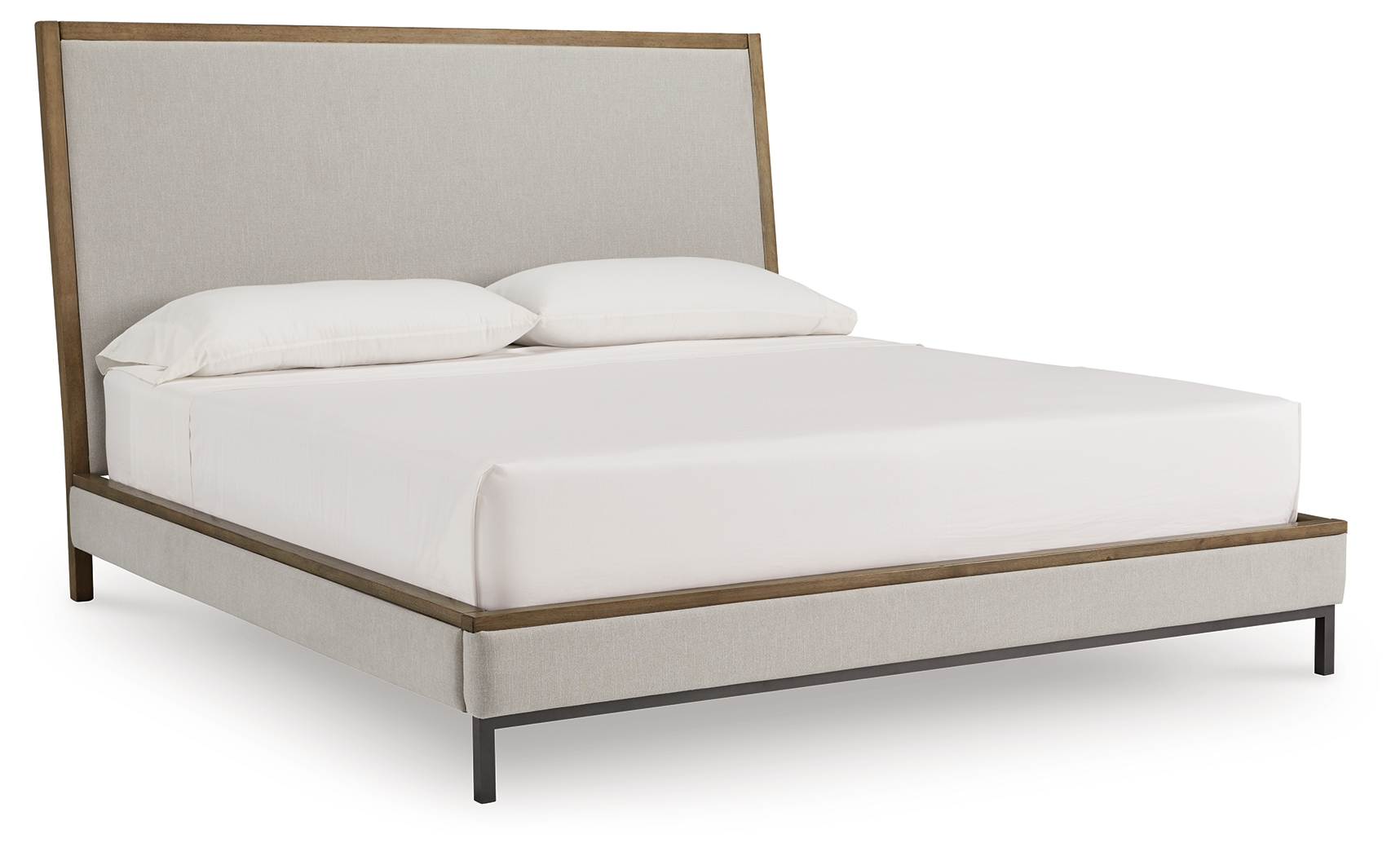 Tomtyn - King Upholstered Bed - Light Brown