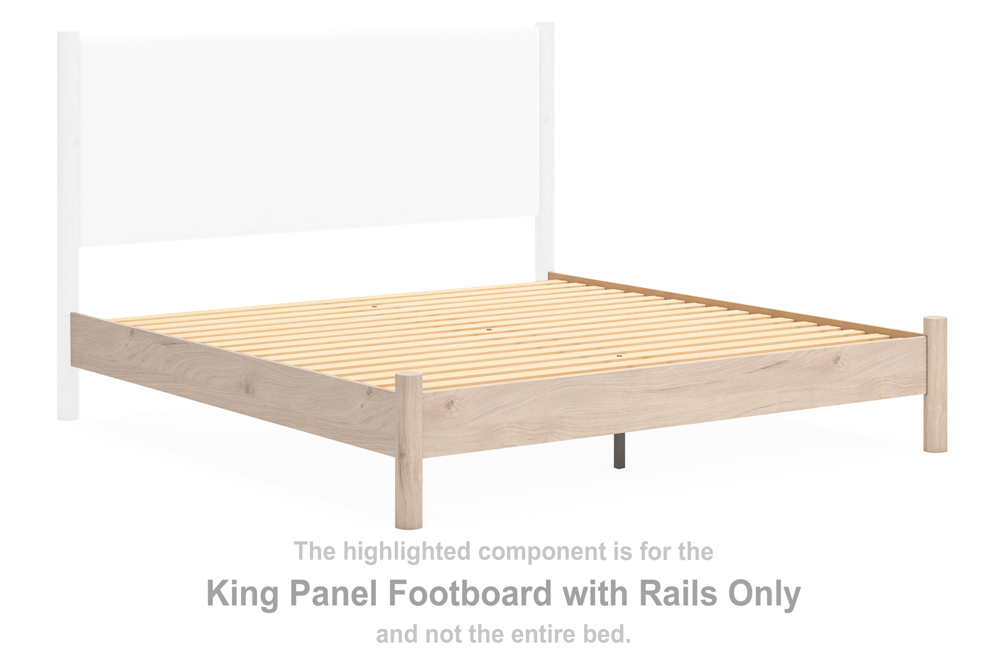 Cadmori - King Panel Footboard With Rails - Tan