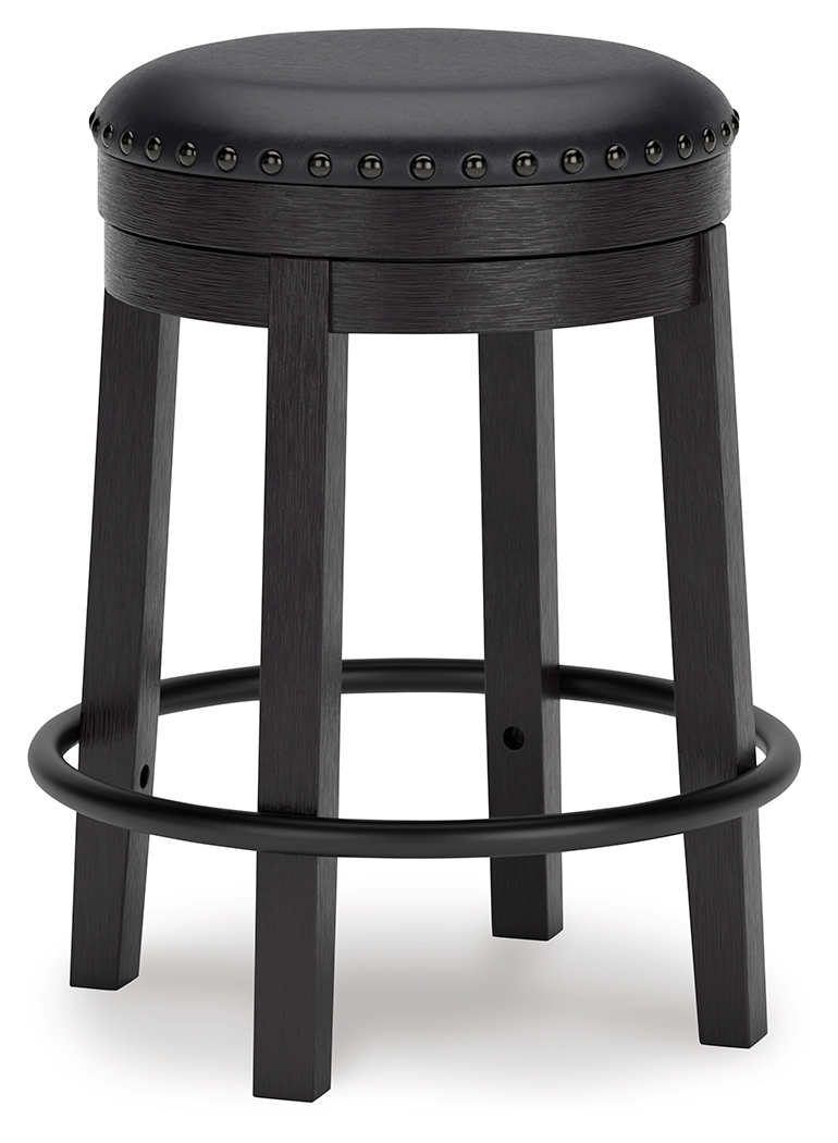 Valebeck - Upholstered Swivel Stool - Black