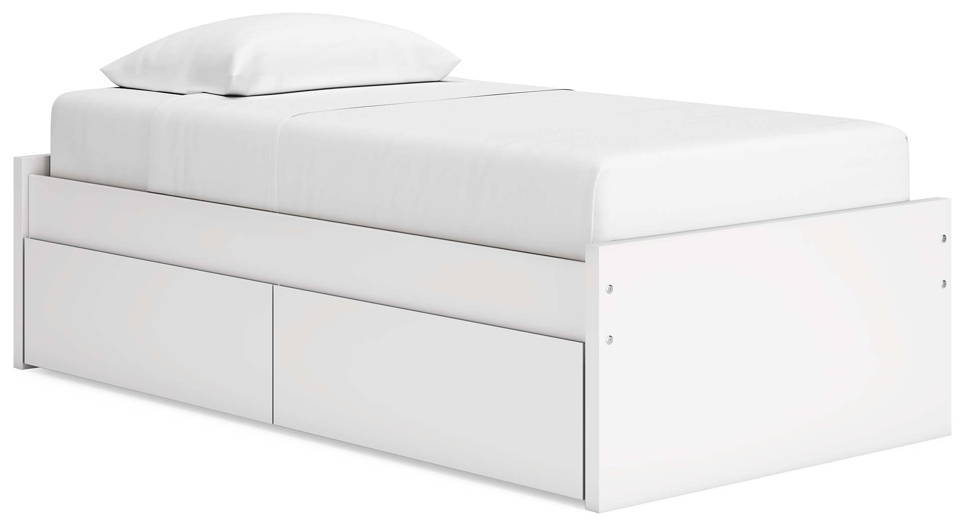 Onita - Twin Platform Bed With 1 Side Storage - White
