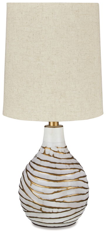 Aleela - Metal Table Lamp  - White / Gold Finish