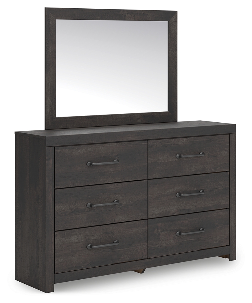 Hollivern - Dresser And Mirror - Dark Gray