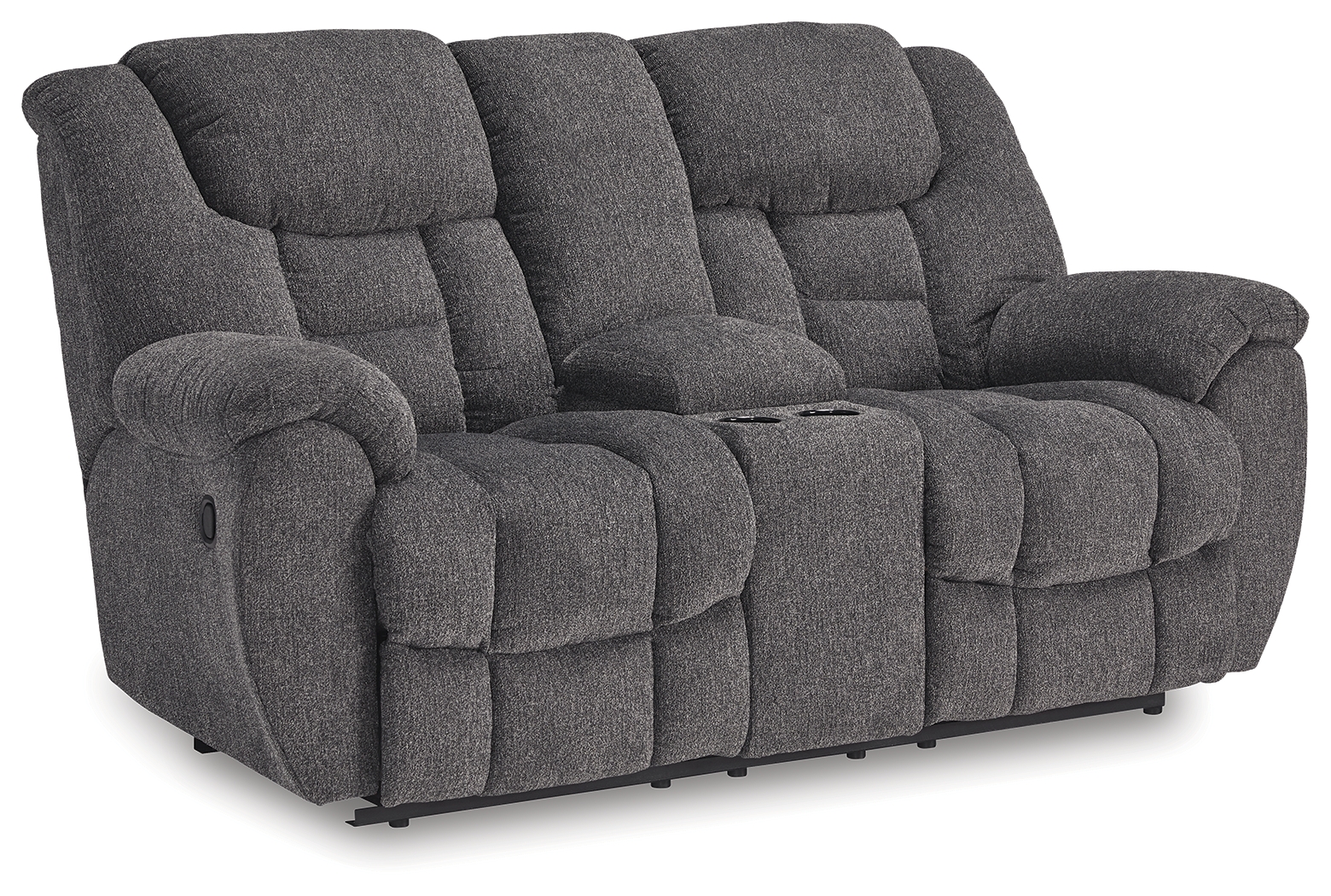 Foreside - Dbl Reclining Loveseat with Console - Charcoal