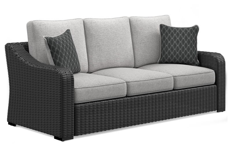 Beachcroft - Sofa With Cushion - Black / Light Gray