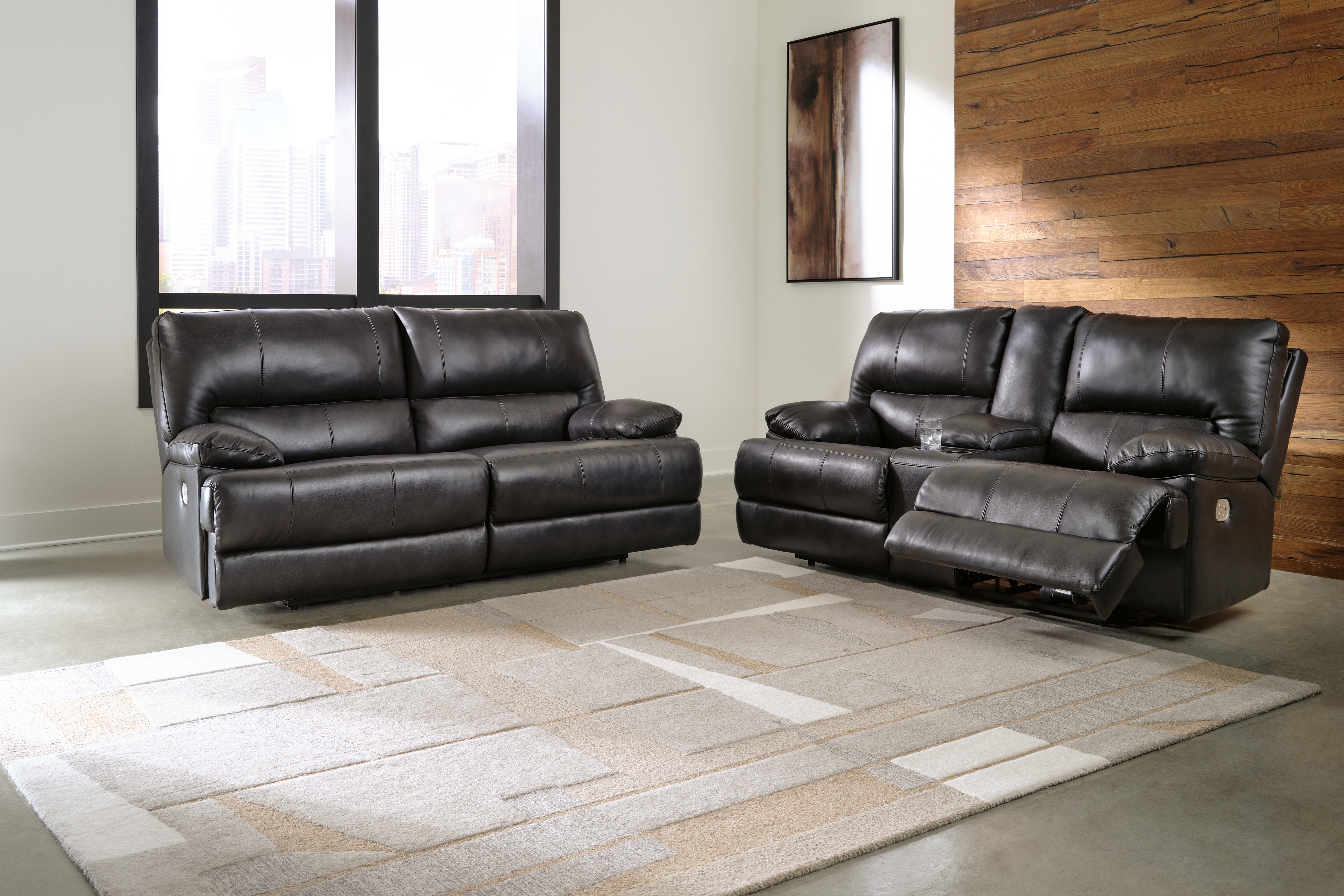 Mountainous - 2 Pc. - Power Reclining Sofa, Power Loveseat - Eclipse