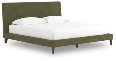 Chirason - King Upholstered Bed With Roll Slats - Sage Green