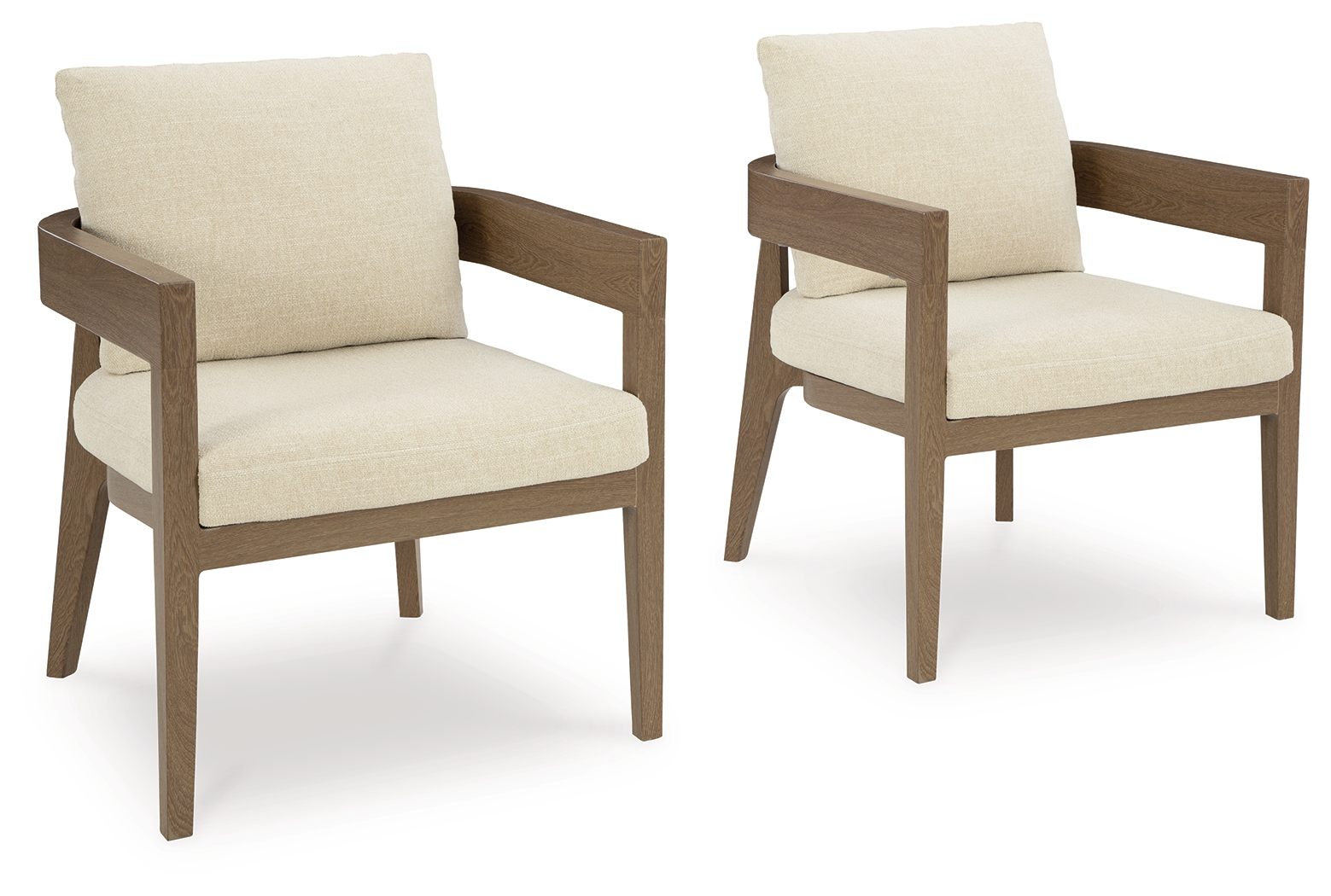 Serene Bay - Arm Chair With Cushion (Set of 2) - Dark Brown / White