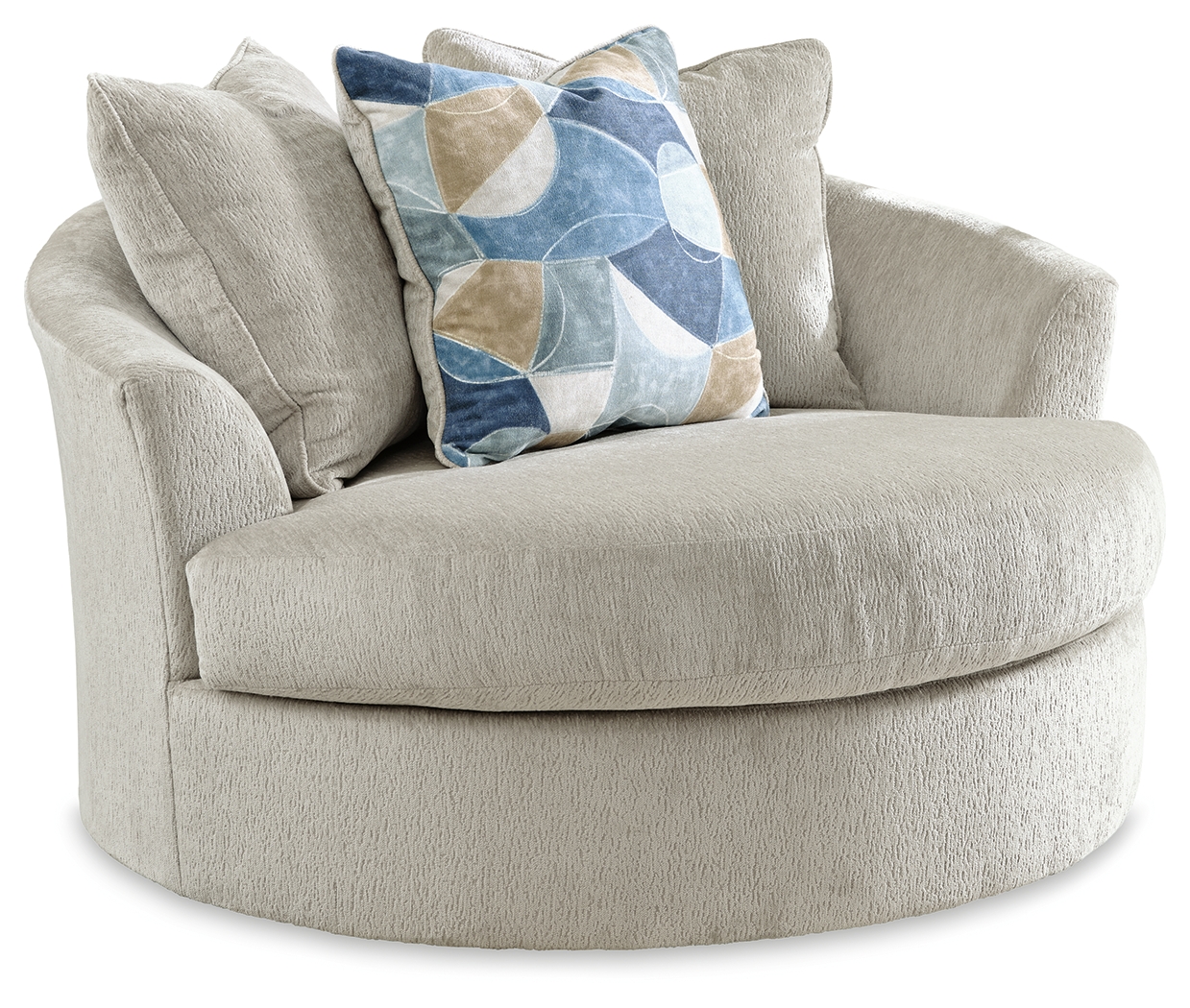 Maxon Place - Oversized Swivel Accent Chair - Stone