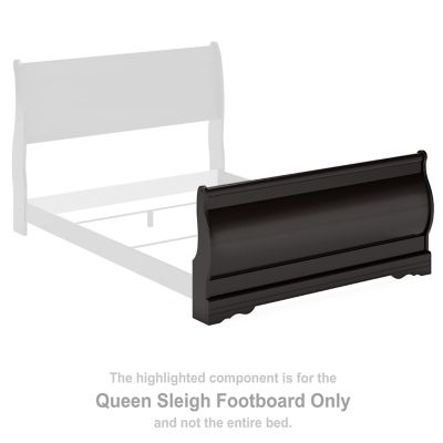 Huey Vineyard - Queen Sleigh Footboard - Black