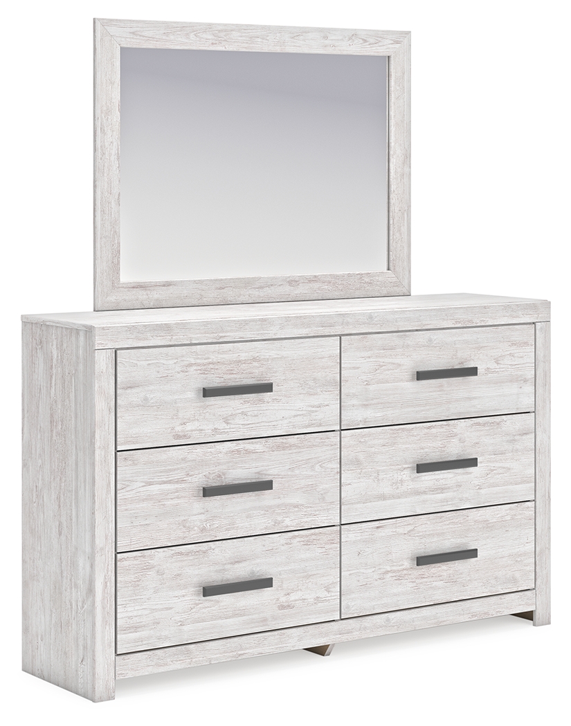 Cayboni - Dresser And Mirror - Whitewash