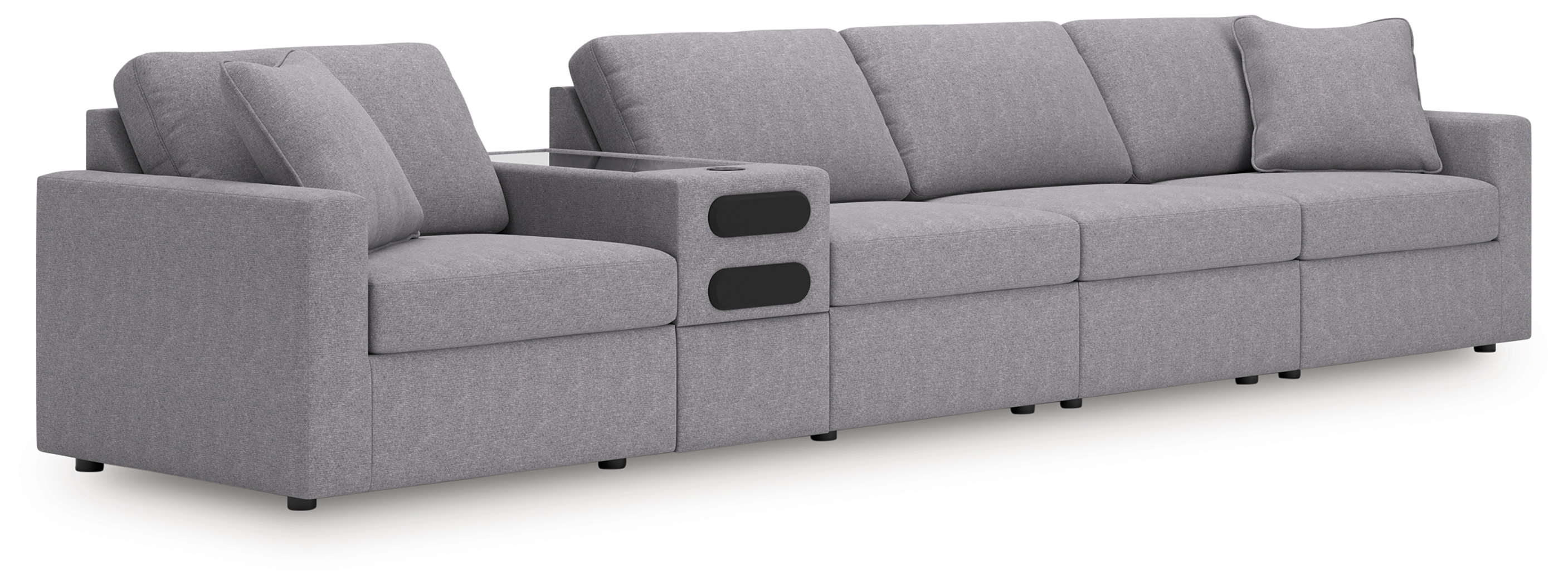 Modmax - 5-Piece Sectional With Audio Console - Granite