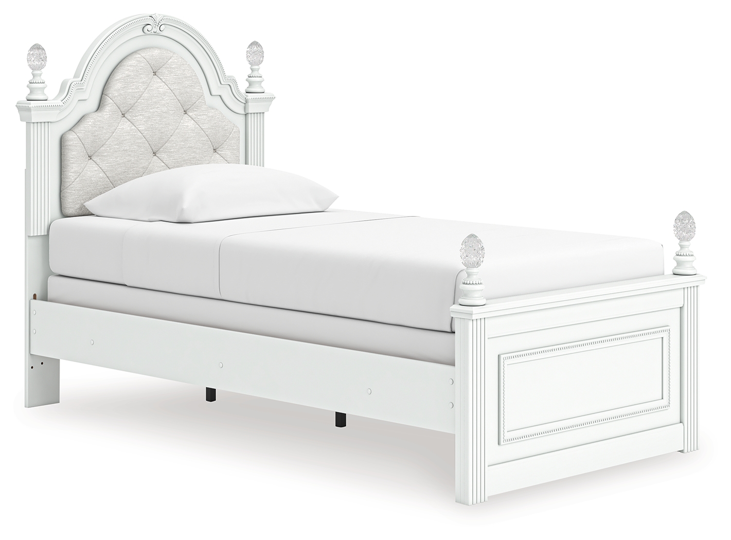 Kozlani - Twin Upholstered Panel Bed - White