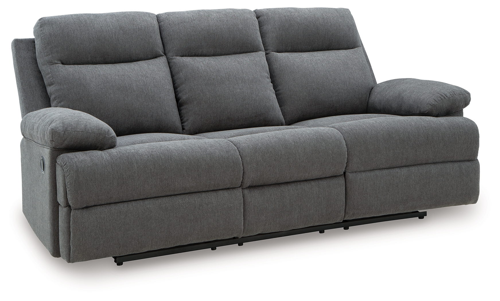 Side-Swipe - Reclining Sofa With Drop Down Table - Charcoal