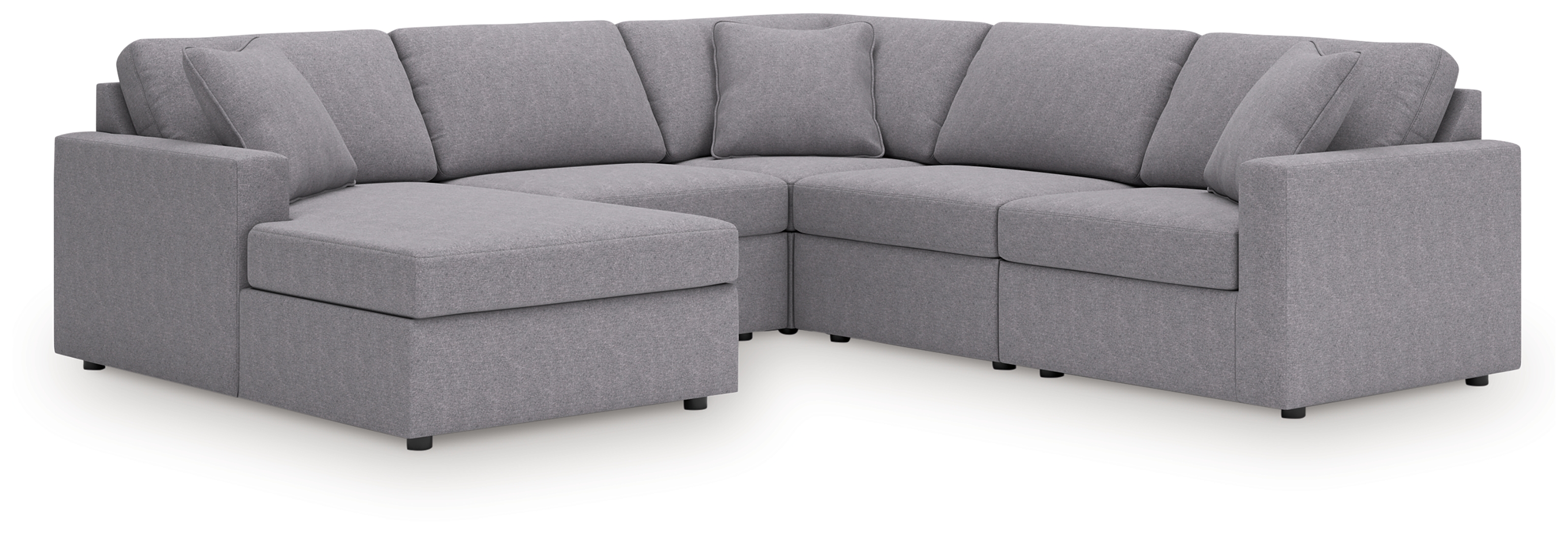 Modmax - 5-Piece Sectional With Laf Corner Chaise, With Raf Corner Chair - Granite