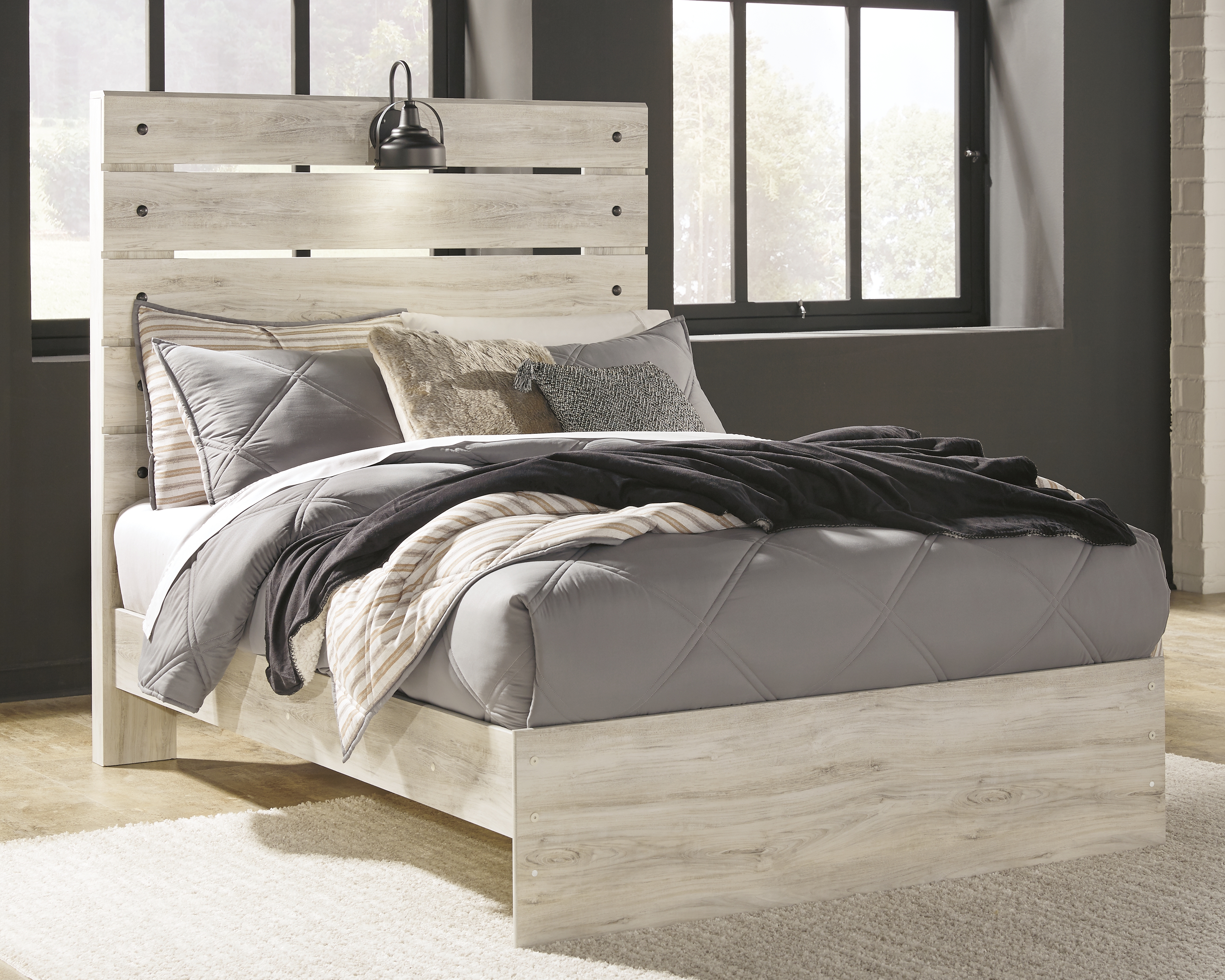 Cambeck - Full Panel Bed - Whitewash