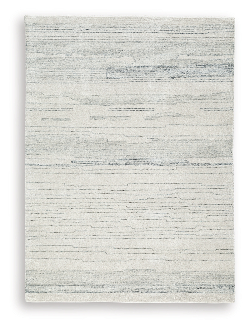 Genemost - 5' x 7' Rug - Ivory / Blue