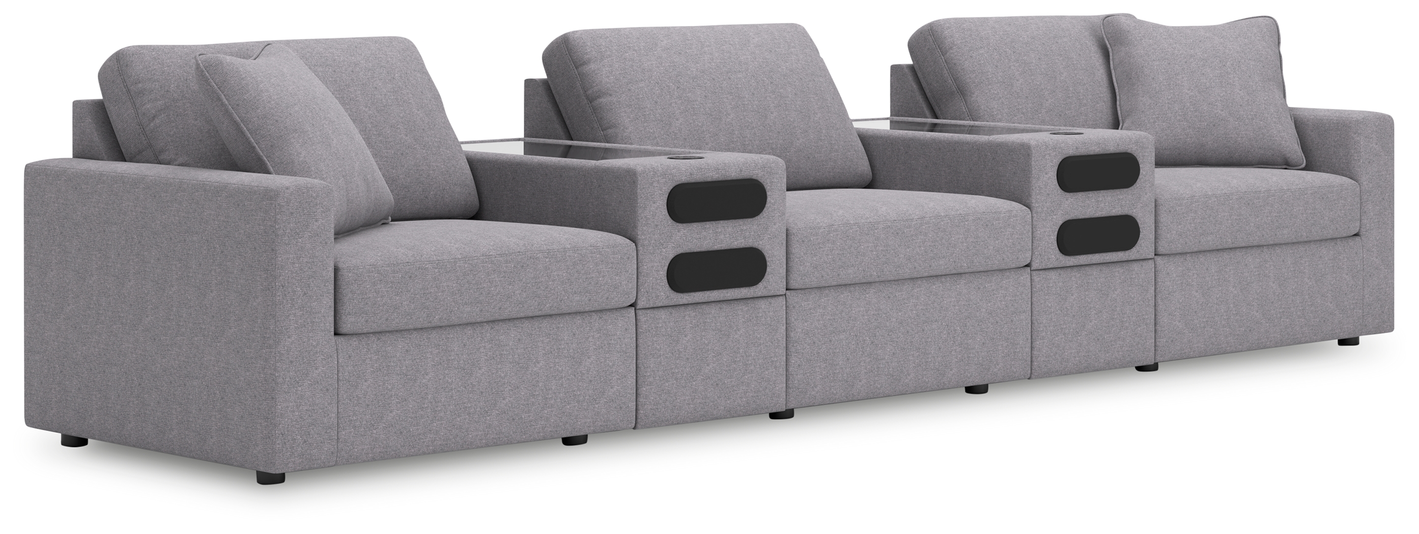 Modmax - 5-Piece Sectional With Audio System Console - Granite