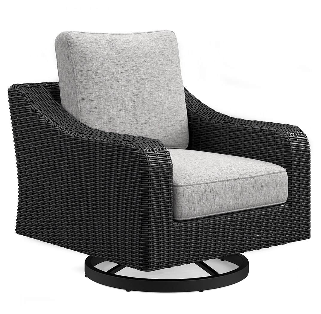 Beachcroft - Swivel Lounge Chair - Black / Light Gray