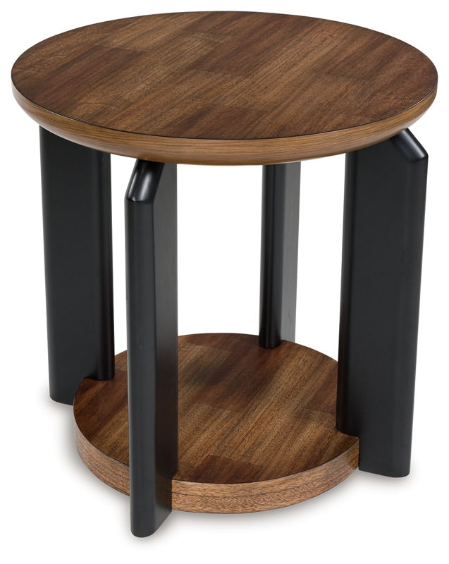 Kraeburn - Round End Table - Brown / Black