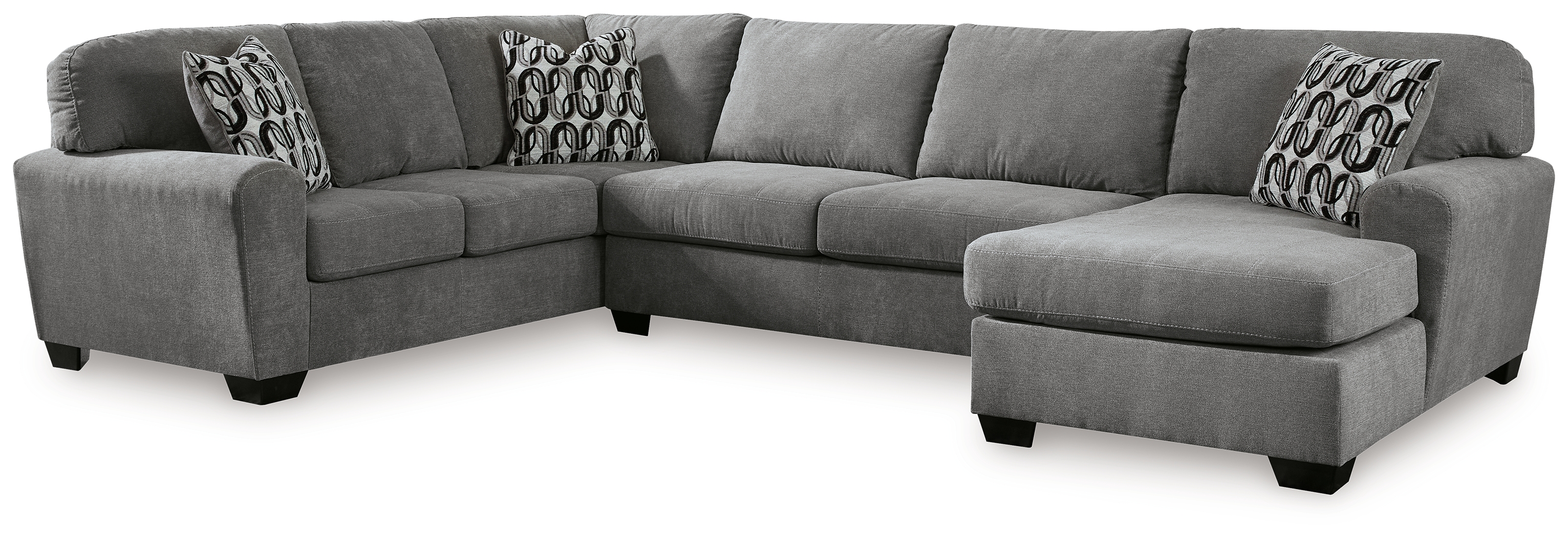 Birkdale Court - 3-Piece Sectional With Raf Corner Chaise - Gray