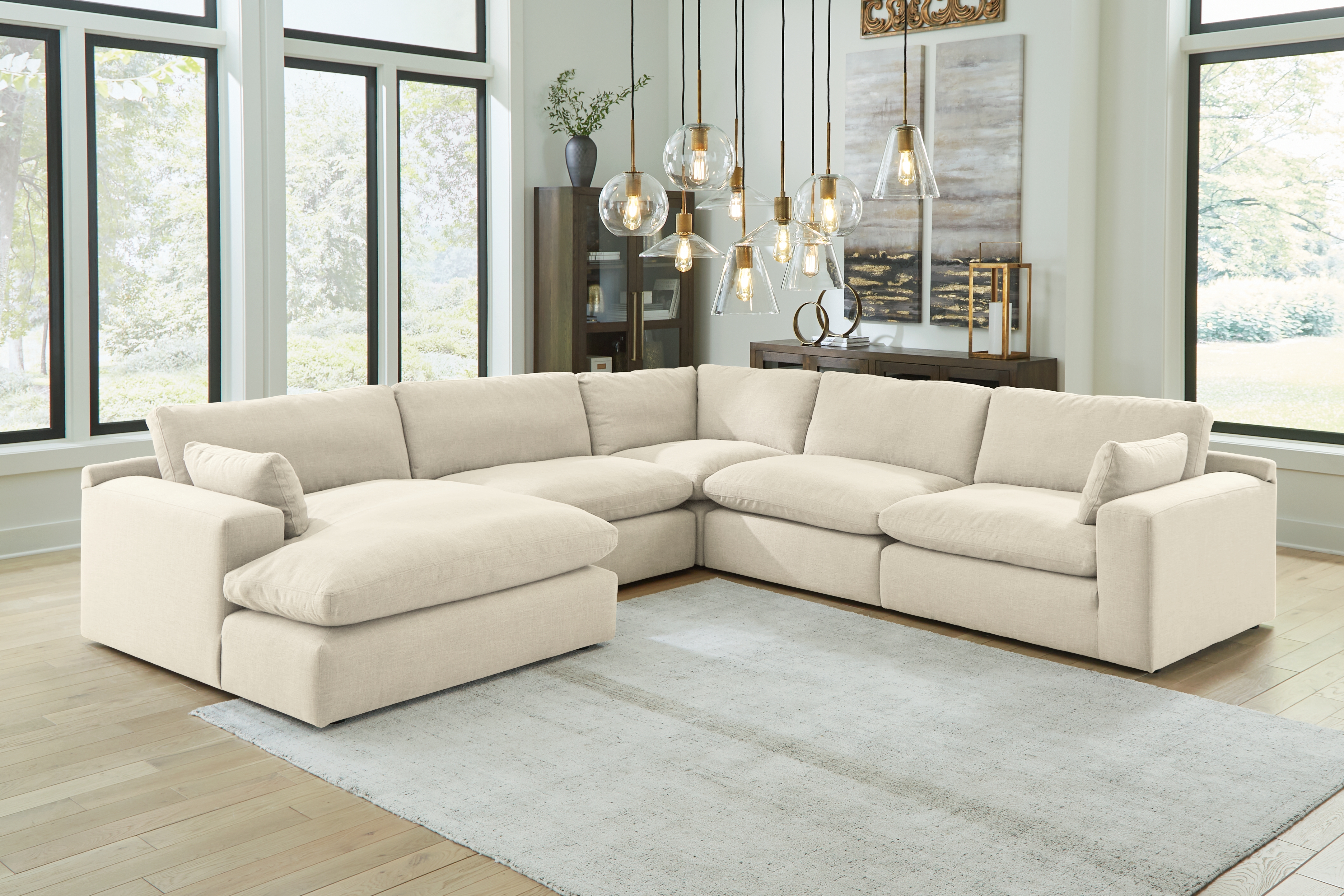 Elyza - Left Arm Facing Corner Chaise 5 Pc Sectional - Linen