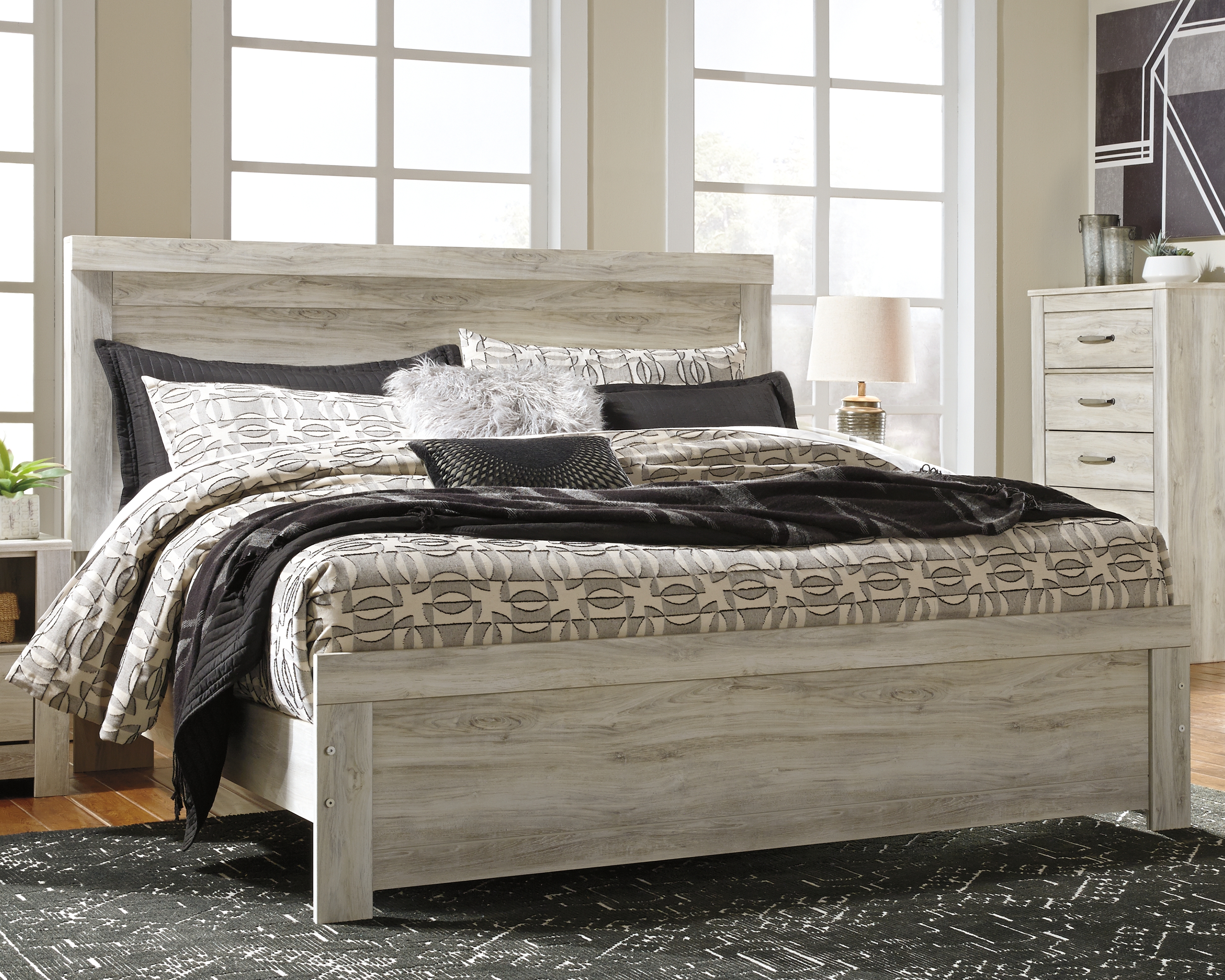 Bellaby - King Panel Bed - Whitewash