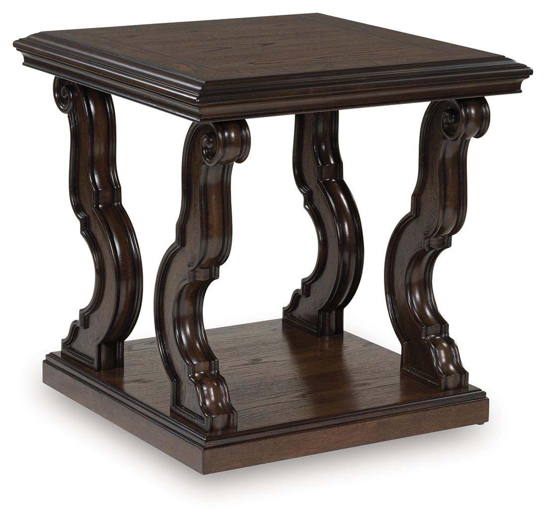 Maylee - Square End Table - Dark Brown