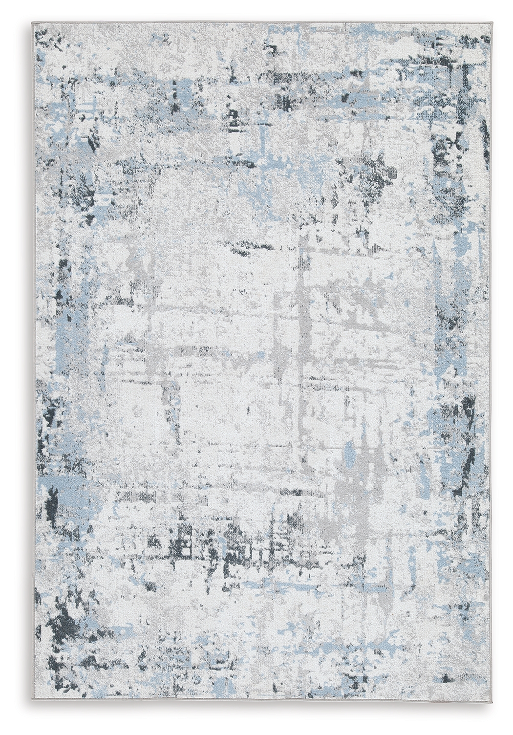 Emertonly - 5' x 7' Washable Rug - Blue / White / Gray