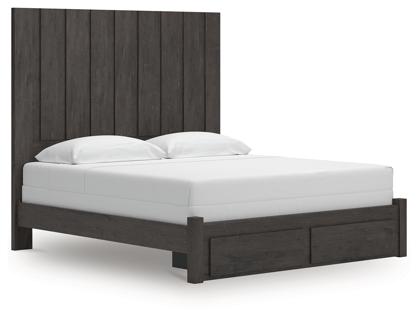Fraluna - King Panel Storage Bed - Charcoal