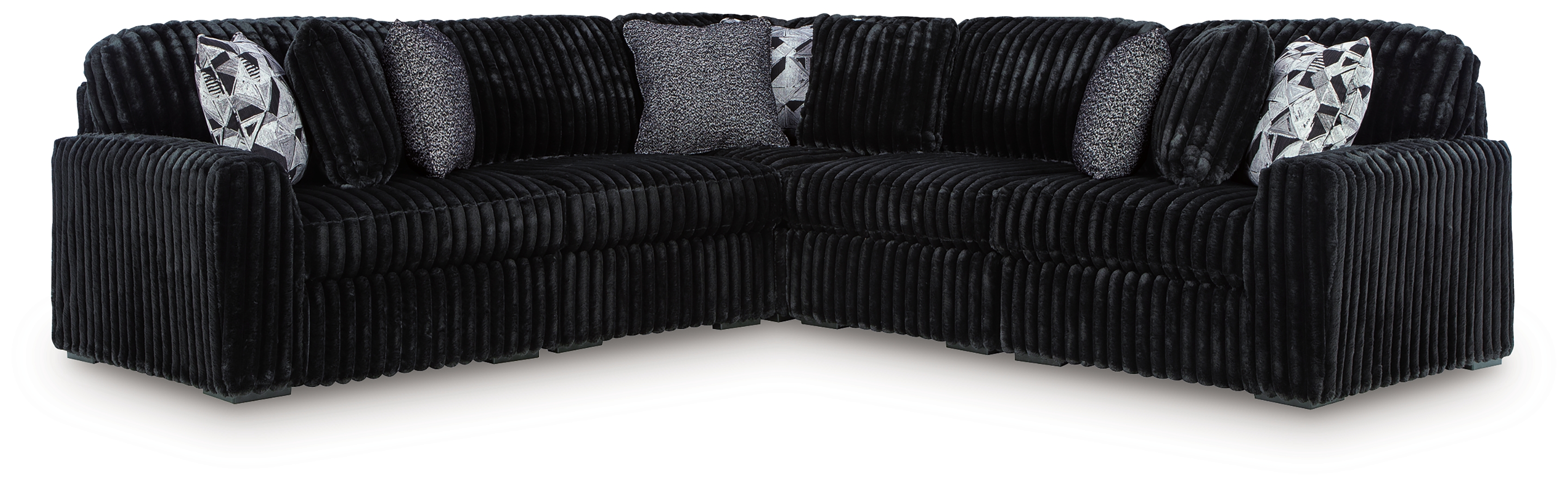 Midnight-Madness - 5-Piece Sectional - Onyx