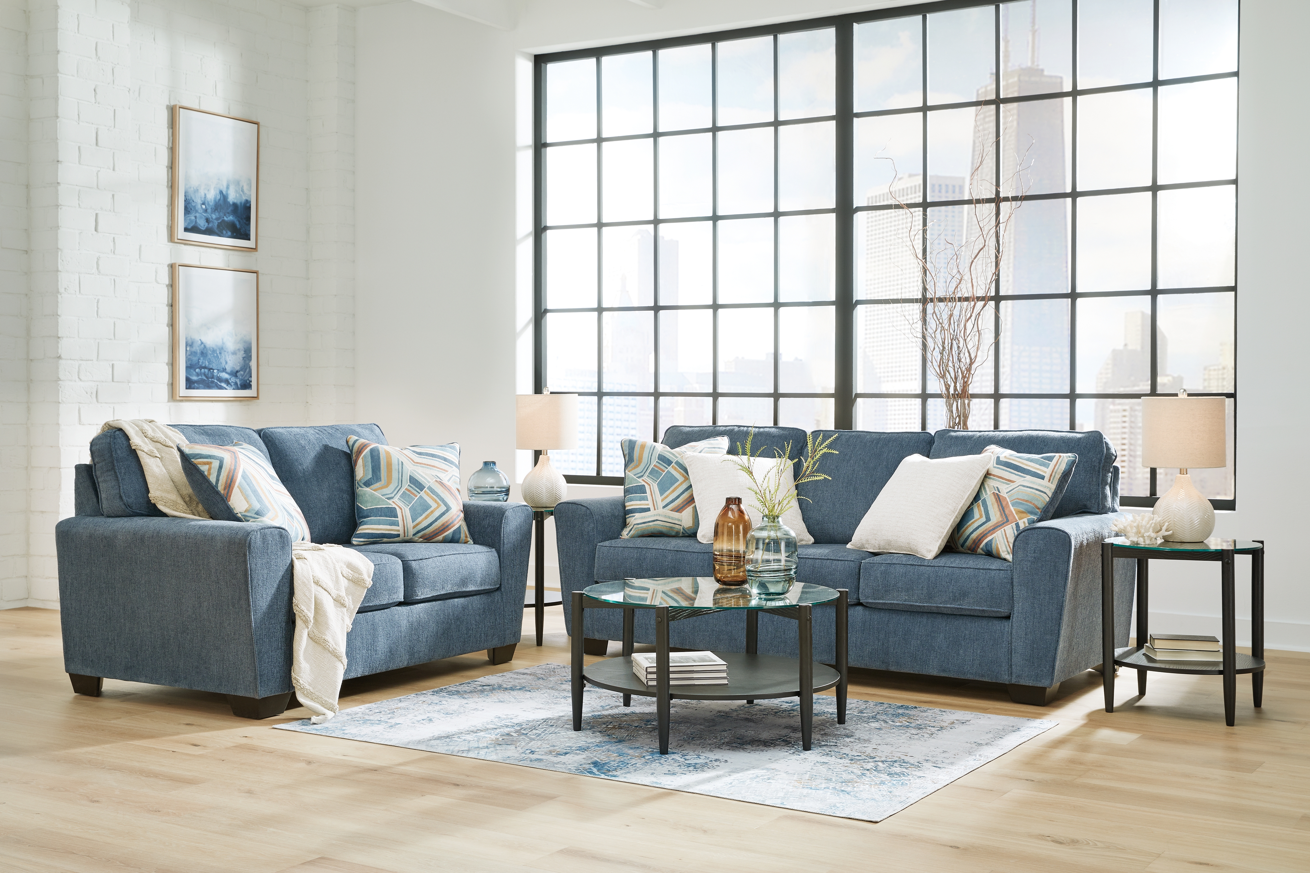 Cashton - 2 Pc. - Sofa, Loveseat - Blue
