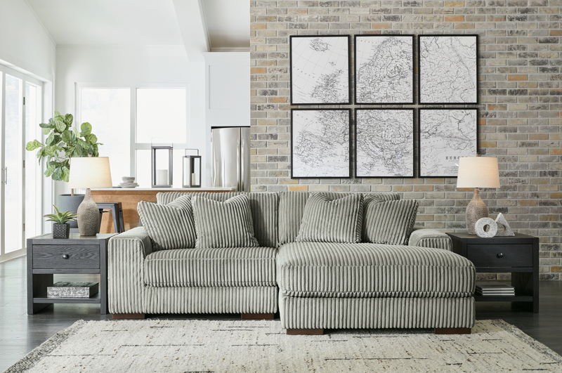 Lindyn - Right Arm Facing Corner Chaise 2 Pc Sectional - Fog