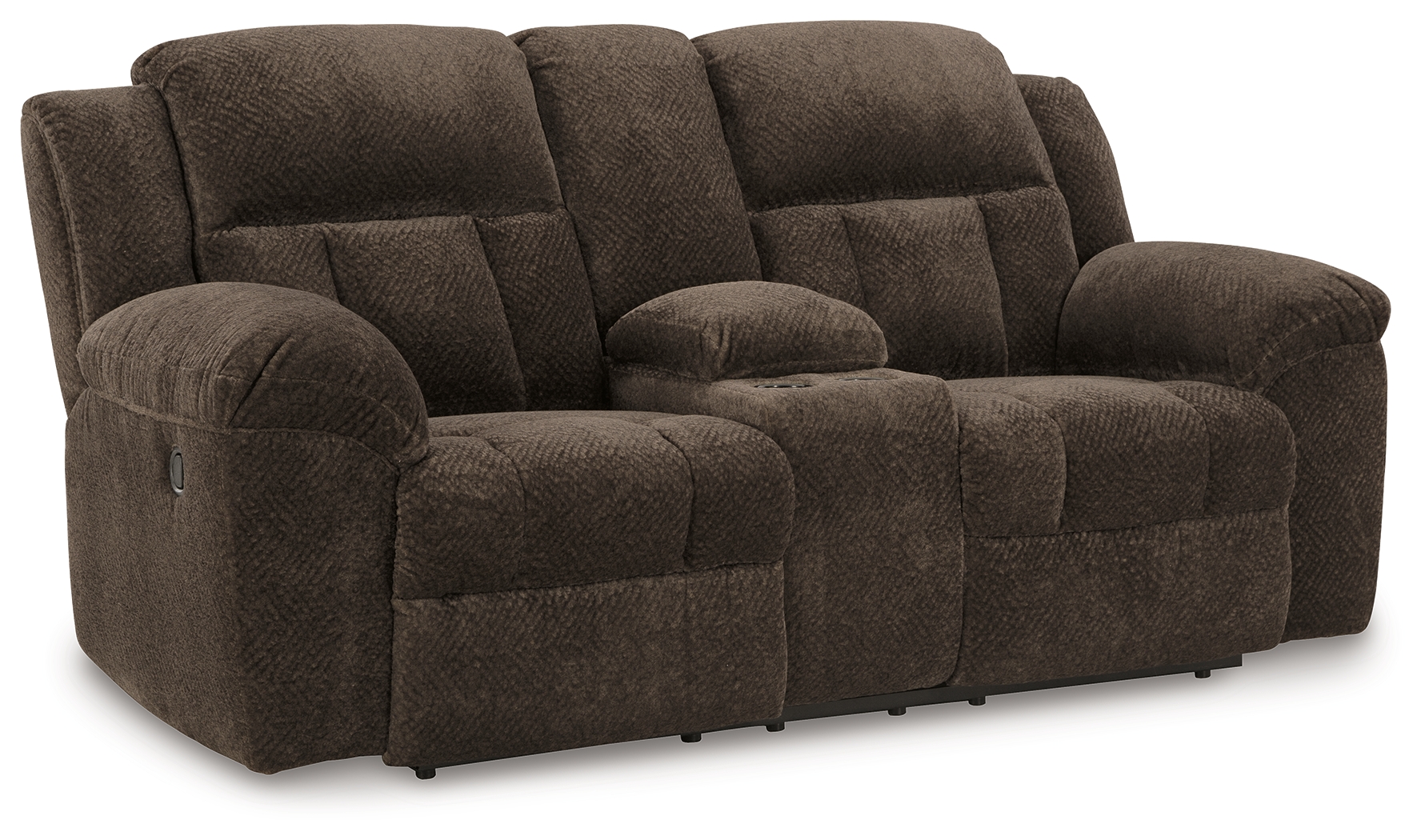 Frohn - Dbl Reclining Loveseat With Console - Chocolate