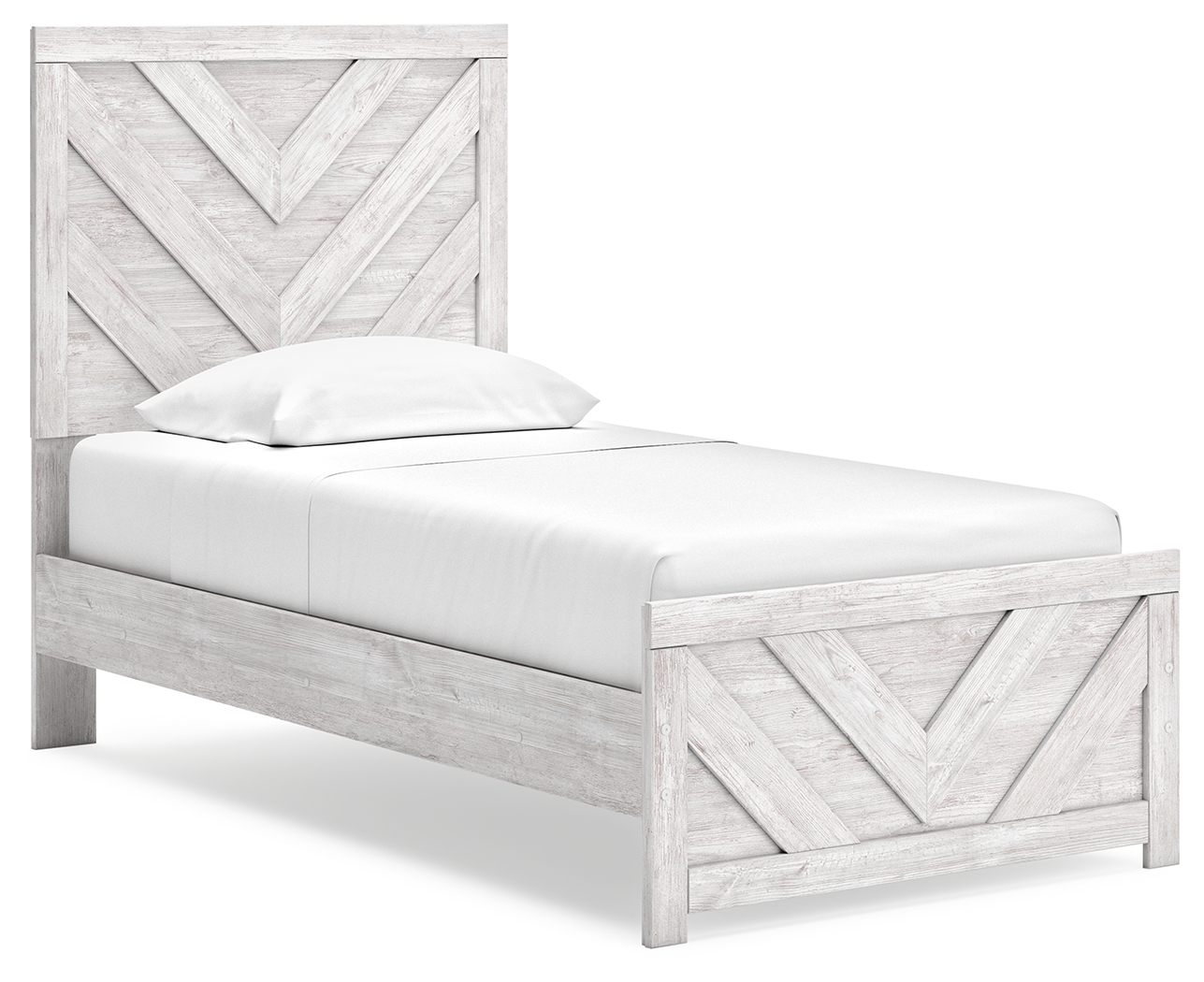 Cayboni - Twin Panel Bed - Whitewash