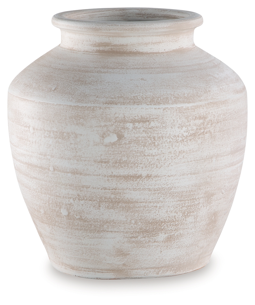 Meadie - 12" Vase - Distressed White