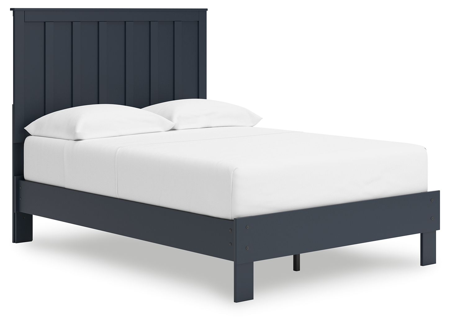 Simmenfort - Full Platform Bed With Panel Headboard - Navy Blue