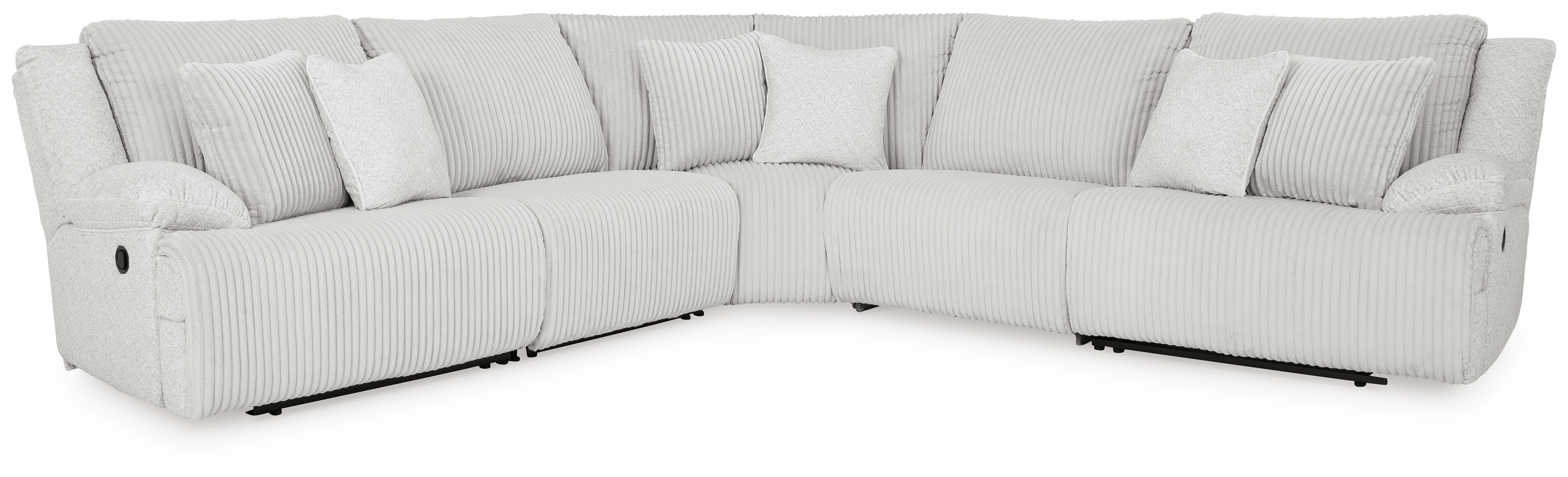 Top Tier - 5-Piece Reclining Sectional - Alloy