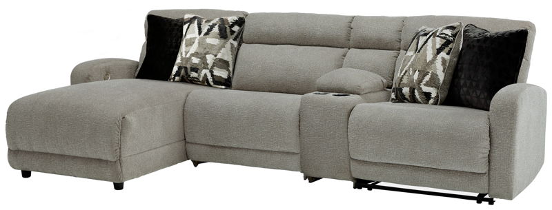 Colleyville - 4-Piece Power Reclining Sectional With LAF Back Chaise - Stone