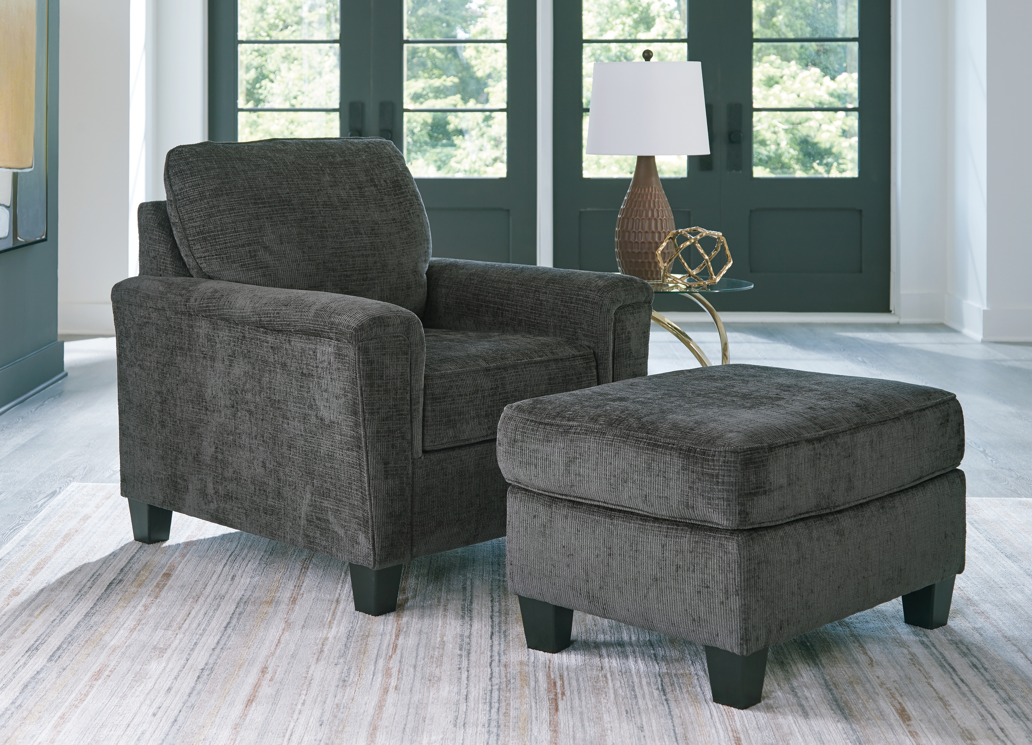 Erinslane - 2 Pc. - Chair, Ottoman - Dusk