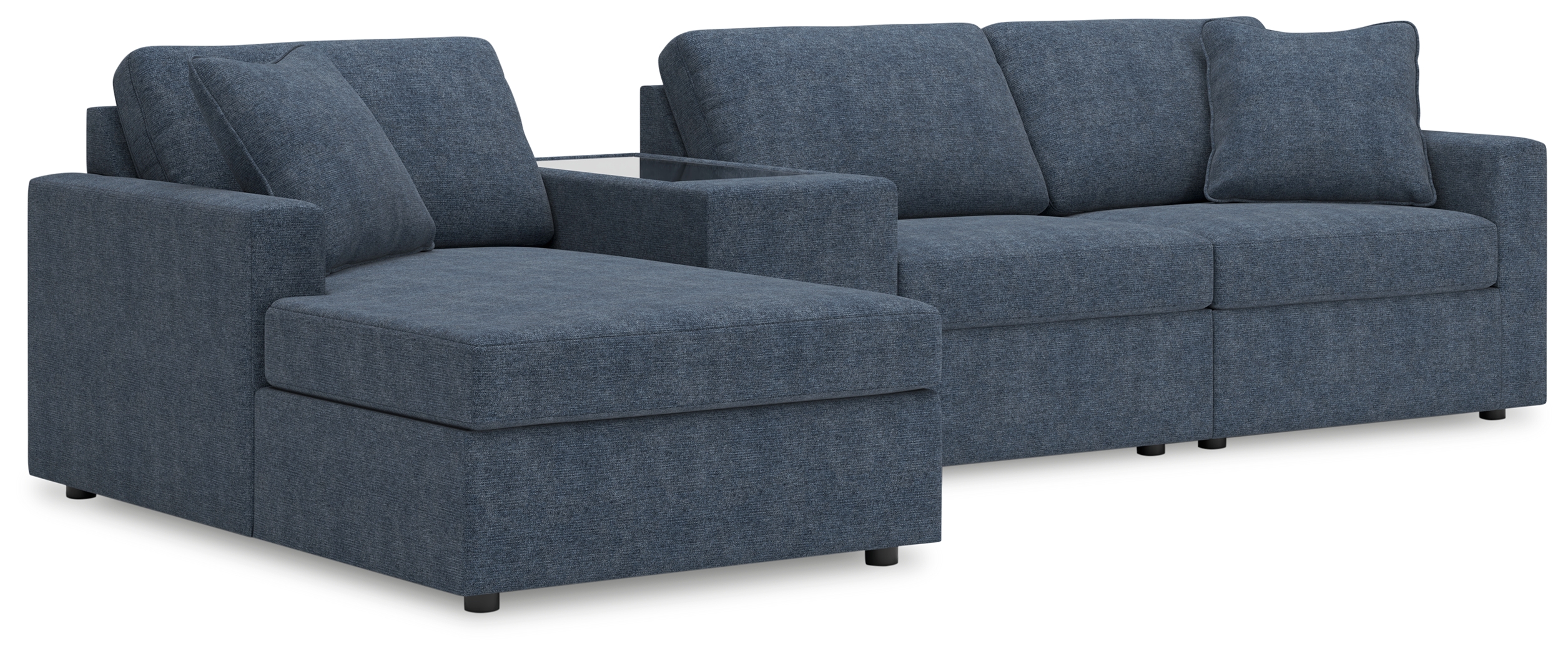 Modmax - 4-Piece Sectional With Laf Corner Chaise And Storage Console - Ink