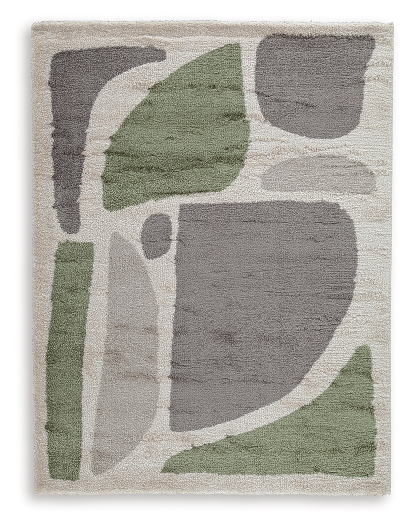 Anburgh - 5' x 7' Rug - Green / Gray / Ivory