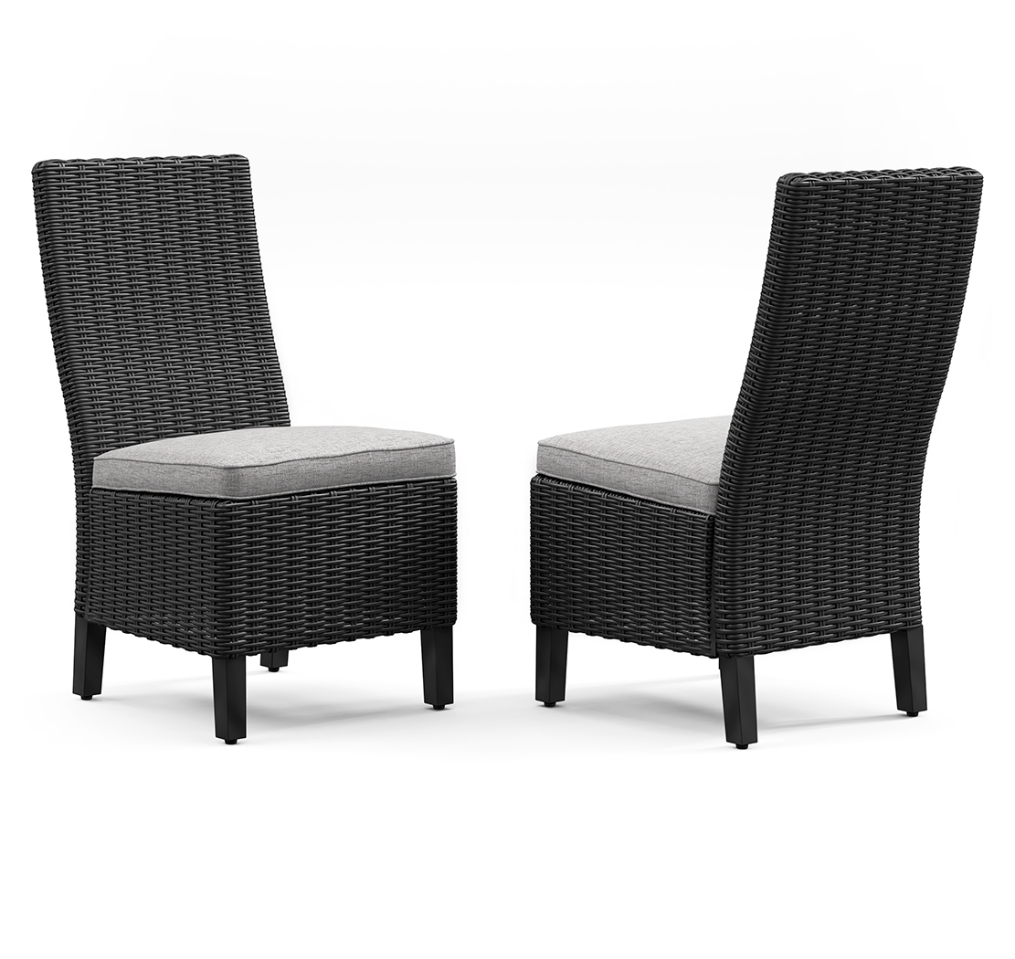 Beachcroft - Side Chair With Cushion (Set of 2) - Black / Light Gray