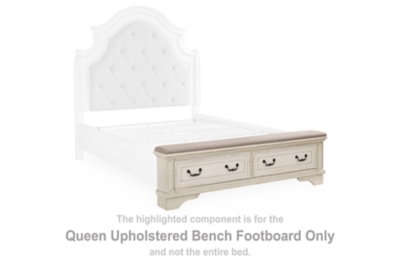 Realyn - Queen UPH Bench Footboard - Chipped White