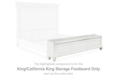 Kanwyn - King/Cal King Storage Ftbd - Whitewash