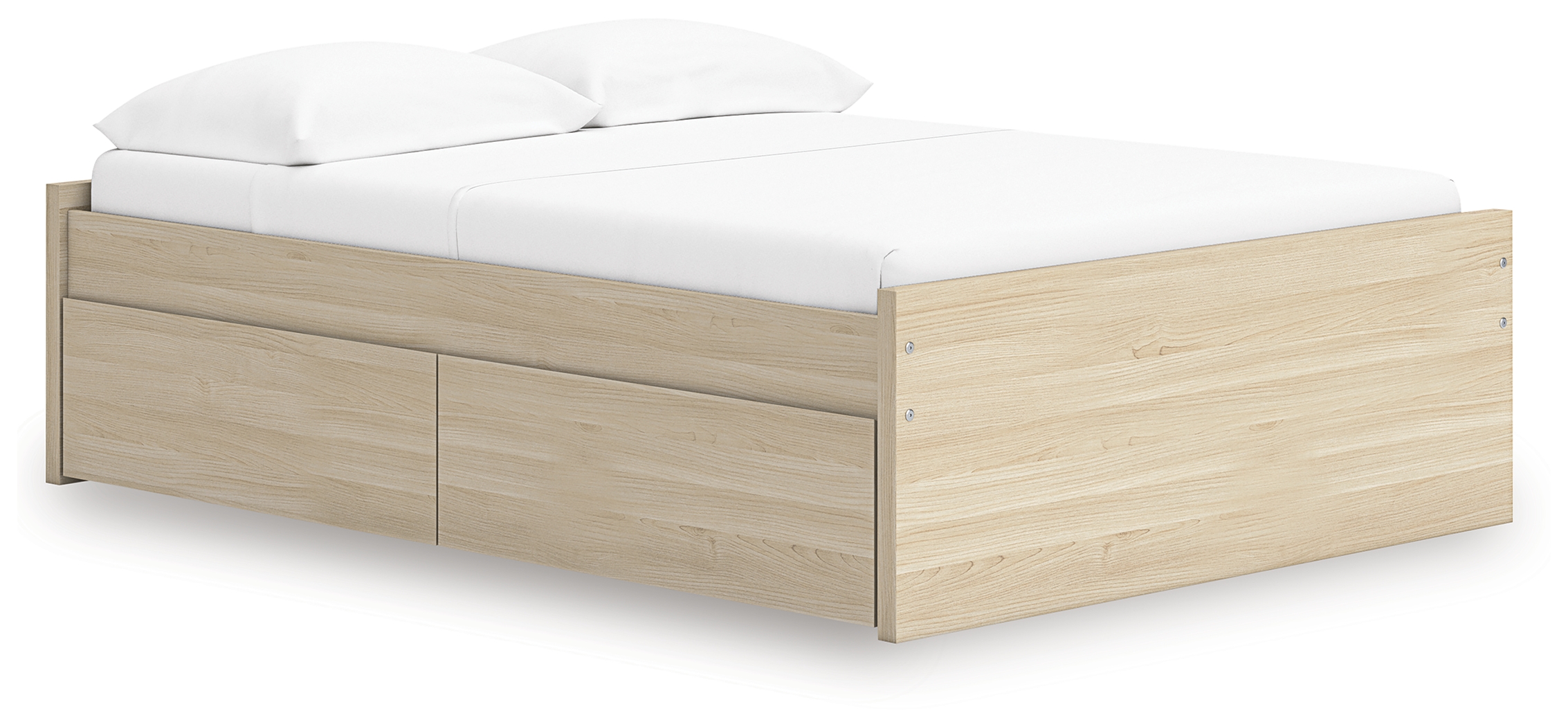 Onita - Full Platform Bed With 2 Side Storage - Natural