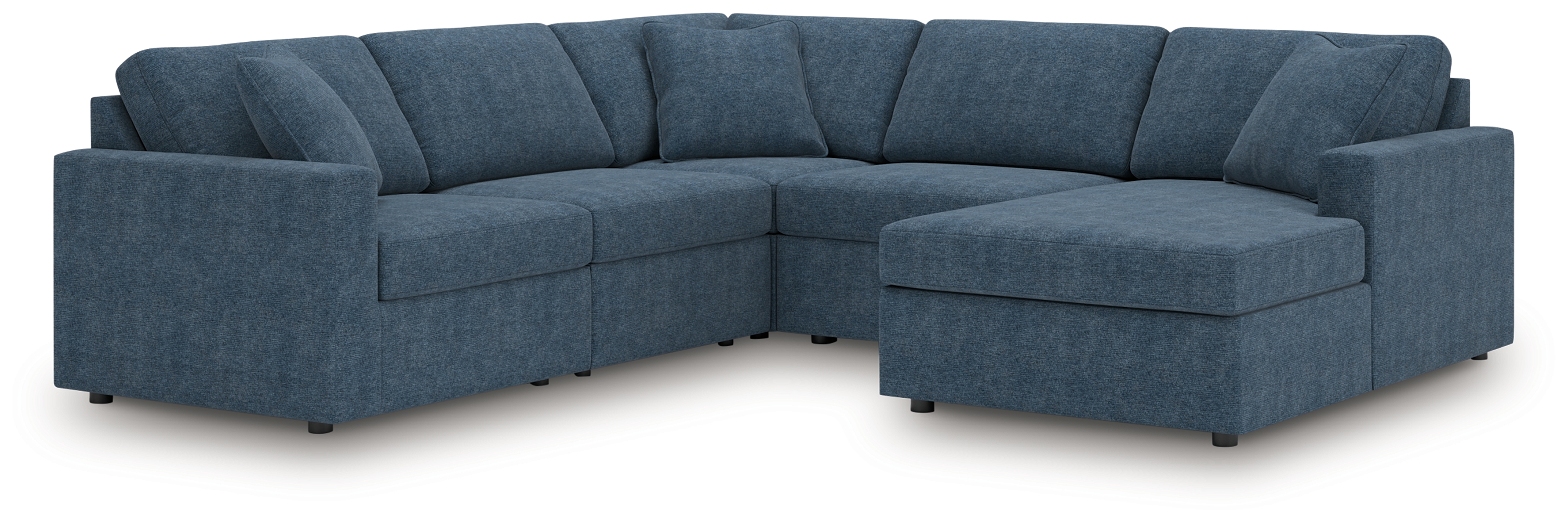 Modmax - 5-Piece Sectional With Raf Corner Chaise, With Laf Corner Chair - Ink